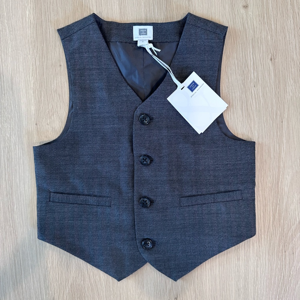 NWT NEW Janie and Jack Button Down Vest 0-3 Months